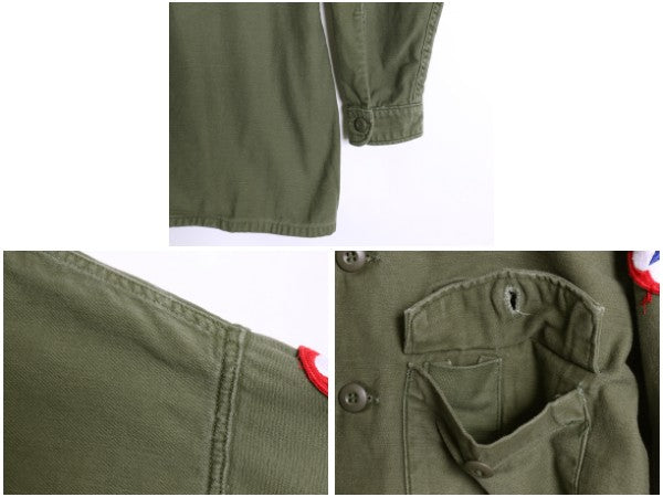 60s 米軍実物 US ARMY コットン サテン ユーティリティ シャツ XL ヴィンテージ 68年製 OG107 シャツ袖 2nd ミリタリー 軍物 大きいサイズ