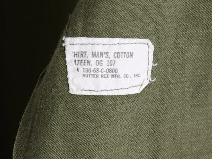 60s 米軍実物 US ARMY コットン サテン ユーティリティ シャツ XL ヴィンテージ 68年製 OG107 シャツ袖 2nd ミリタリー 軍物 大きいサイズ