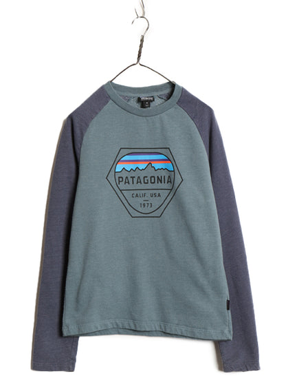 パタゴニア プリント ライトウェイト スウェット メンズ XS / 古着 18年製 アウトドア 裏起毛 長袖 Tシャツ ロンT グラフィック カットソー
