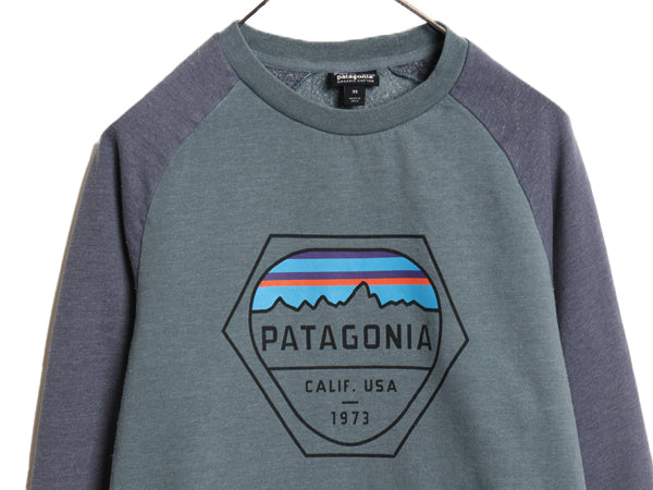 パタゴニア プリント ライトウェイト スウェット メンズ XS / 古着 18年製 アウトドア 裏起毛 長袖 Tシャツ ロンT グラフィック カットソー