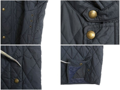 ポロ ラルフローレン 中綿 ナイロン キルティング ジャケット メンズ L / 古着 ジャンパー ブルゾン ハーフ コート ワンポイント ネイビー