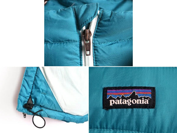 ガールズ L 150cm 程■ 14年製 パタゴニア ダウン セーター 古着 Patagonia ジャケット フルジップ ジャンパー ブルゾン ハイネック ブルー