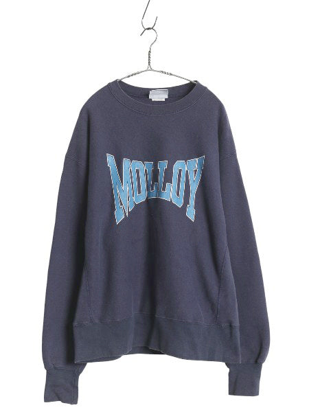 90s リー カレッジ プリント スウェット メンズ XL / オールド トレーナー 裏起毛  大きいサイズ ヘビーウェイト リバース タイプ シンプル