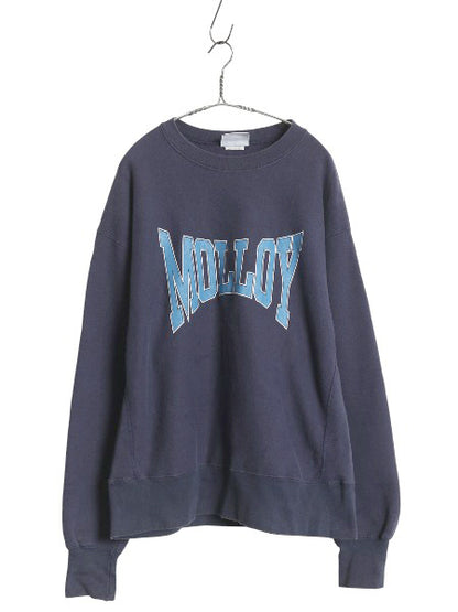 90s リー カレッジ プリント スウェット メンズ XL / オールド トレーナー 裏起毛  大きいサイズ ヘビーウェイト リバース タイプ シンプル