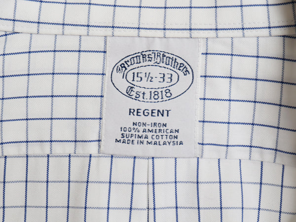 ブルックスブラザーズ チェック 長袖 シャツ メンズ M / REGENT 細身 オックスフォード スーピマ コットン ワイシャツ ドレス ノーアイロン