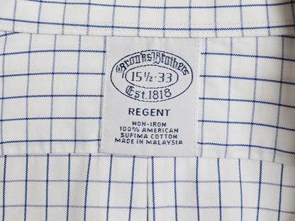 ブルックスブラザーズ チェック 長袖 シャツ メンズ M / REGENT 細身 オックスフォード スーピマ コットン ワイシャツ ドレス ノーアイロン