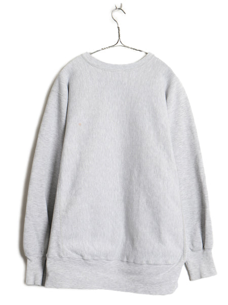 90s USA製 ★ チャンピオン リバースウィーブ カレッジ プリント スウェット メンズ XL / オールド トレーナー 霜降り グレー 大きいサイズ