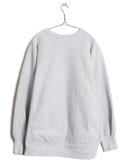 90s USA製 ★ チャンピオン リバースウィーブ カレッジ プリント スウェット メンズ XL / オールド トレーナー 霜降り グレー 大きいサイズ