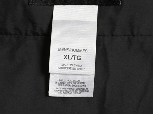 ノースフェイス ナイロン ダウン ベスト メンズ XL / アウトドア 550フィル フルジップ キルティング 重ね着 パッカブル 大きいサイズ 黒