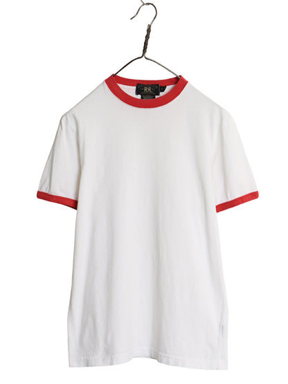 90s 初期タグ ダブルアールエル ラルフローレン 半袖 リンガー Tシャツ メンズ XS レディース S 程/ オールド ポロ 三ツ星 無地 カットソー