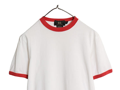 90s 初期タグ ダブルアールエル ラルフローレン 半袖 リンガー Tシャツ メンズ XS レディース S 程/ オールド ポロ 三ツ星 無地 カットソー