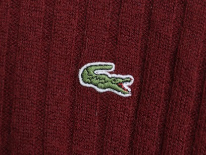 ラコステ ニット セーター メンズ S / 古着 ウール アクリル 長袖ニット クルーネック 針抜き リブ編み ワンポイント カットソー きれいめ