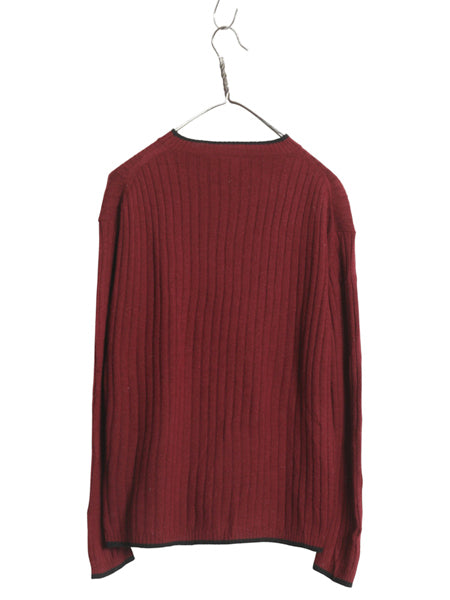 ラコステ ニット セーター メンズ S / 古着 ウール アクリル 長袖ニット クルーネック 針抜き リブ編み ワンポイント カットソー きれいめ