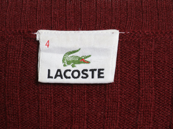 ラコステ ニット セーター メンズ S / 古着 ウール アクリル 長袖ニット クルーネック 針抜き リブ編み ワンポイント カットソー きれいめ