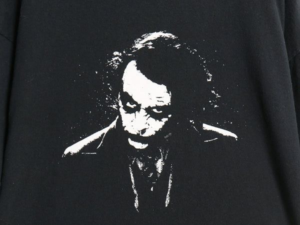 00s ★ ダークナイト ジョーカー イラスト プリント Tシャツ メンズ XL 程 / オールド オフィシャル ムービー バットマン 大きいサイズ 黒