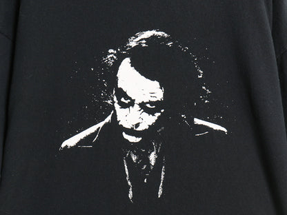 00s ★ ダークナイト ジョーカー イラスト プリント Tシャツ メンズ XL 程 / オールド オフィシャル ムービー バットマン 大きいサイズ 黒