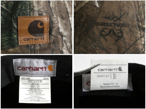 デッドストック US企画 カーハート 迷彩 イヤー フラップ キャップ メンズ  M L / 帽子 リアルツリー カモ ワーク コットン 中綿入り 防寒