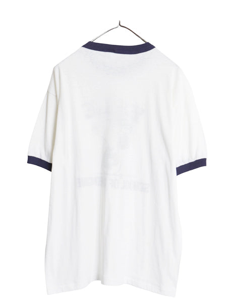 80s USA製 スヌーピー イエール カレッジ プリント リンガー Tシャツ メンズ レディース XL ヴィンテージ YALE キャラクター オフィシャル
