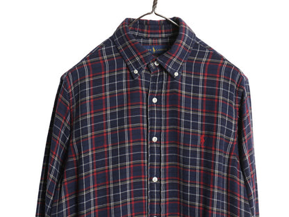 ラルフローレン 長袖 ボタンダウン フランネル シャツ メンズ M ポロ CLASSIC FIT 2レイヤー ライナー付き ネルシャツ チェック ポニー BD