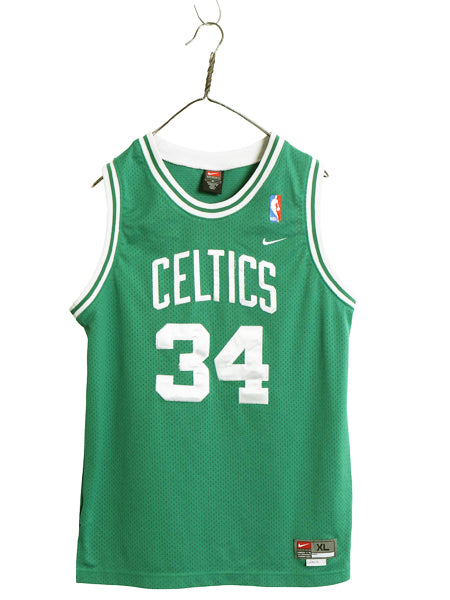 セルティックス メッシュ タンクトップ キッズ XL メンズ S 程/ NBA オフィシャル ナイキ スウッシュ ユニフォーム バスケ ゲームシャツ 緑