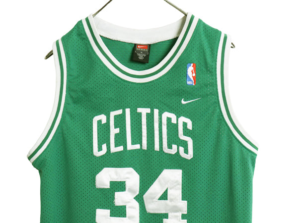 セルティックス メッシュ タンクトップ キッズ XL メンズ S 程/ NBA オフィシャル ナイキ スウッシュ ユニフォーム バスケ ゲームシャツ 緑