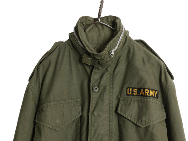 60s 米軍実物 US ARMY M-65 フィールド ジャケット MEDIUM REGULAR 程 古着 ヴィンテージ ミリタリー ジャンパー 軍物 2nd アルミ オリーブ