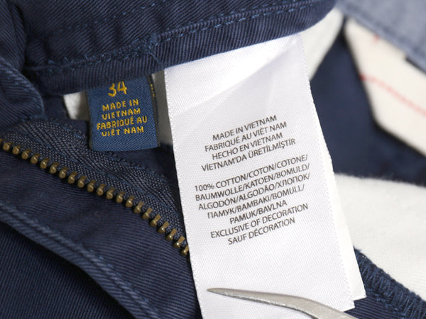 ポロ ラルフローレン コットン チノ ショートパンツ メンズ 34 古着 チノパン ショーツ アーミー タイプ ミリタリー ノータック 紺 短パン