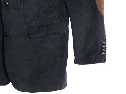 デッドストック ローレン ラルフローレン 太畝 コーデュロイ テーラード ジャケット メンズ L 程/ ポロ ブレザー エルボーパッチ ネイビー