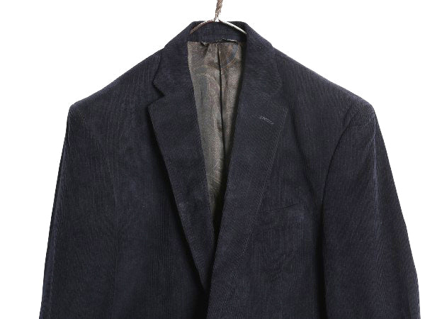 デッドストック ローレン ラルフローレン 太畝 コーデュロイ テーラード ジャケット メンズ L 程/ ポロ ブレザー エルボーパッチ ネイビー