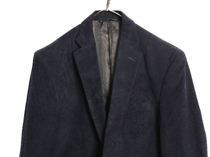 デッドストック ローレン ラルフローレン 太畝 コーデュロイ テーラード ジャケット メンズ L 程/ ポロ ブレザー エルボーパッチ ネイビー