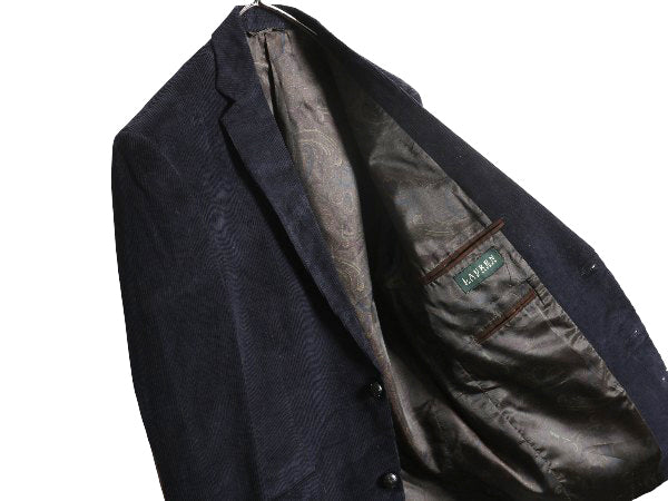 デッドストック ローレン ラルフローレン 太畝 コーデュロイ テーラード ジャケット メンズ L 程/ ポロ ブレザー エルボーパッチ ネイビー