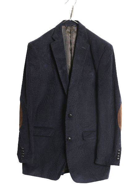 デッドストック ローレン ラルフローレン 太畝 コーデュロイ テーラード ジャケット メンズ L 程/ ポロ ブレザー エルボーパッチ ネイビー
