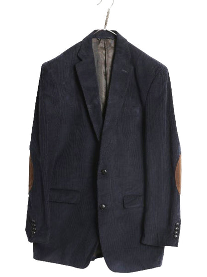 デッドストック ローレン ラルフローレン 太畝 コーデュロイ テーラード ジャケット メンズ L 程/ ポロ ブレザー エルボーパッチ ネイビー