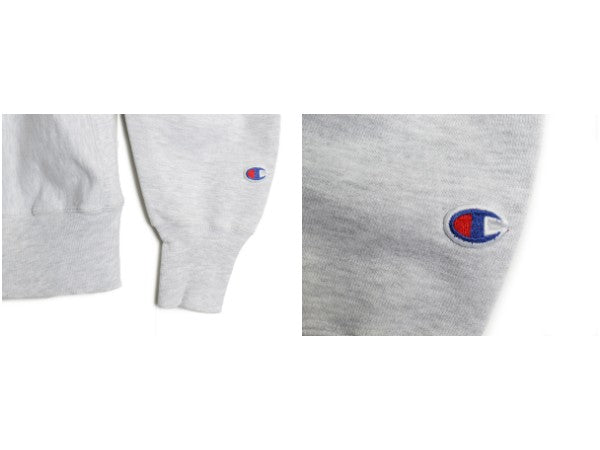 90s 00s ★ チャンピオン リバースウィーブ 両面 カレッジ プリント スウェット メンズ L オールド トレーナー 裏起毛 ヘビーウェイト 灰