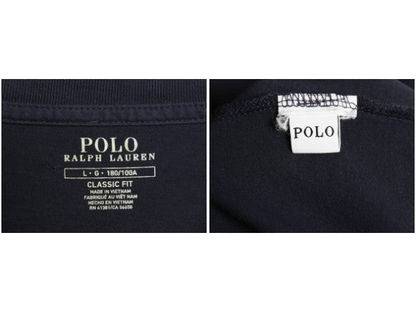 ポロ ラルフローレン 長袖 Tシャツ メンズ L ロンT ロングスリーブ コットン ワンポイント カットソー シングルステッチ インナー シンプル