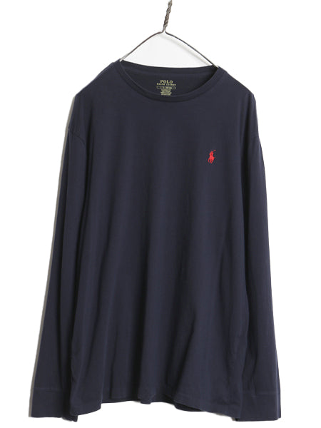 ポロ ラルフローレン 長袖 Tシャツ メンズ L ロンT ロングスリーブ コットン ワンポイント カットソー シングルステッチ インナー シンプル