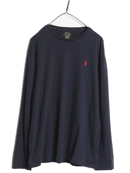 ポロ ラルフローレン 長袖 Tシャツ メンズ L ロンT ロングスリーブ コットン ワンポイント カットソー シングルステッチ インナー シンプル