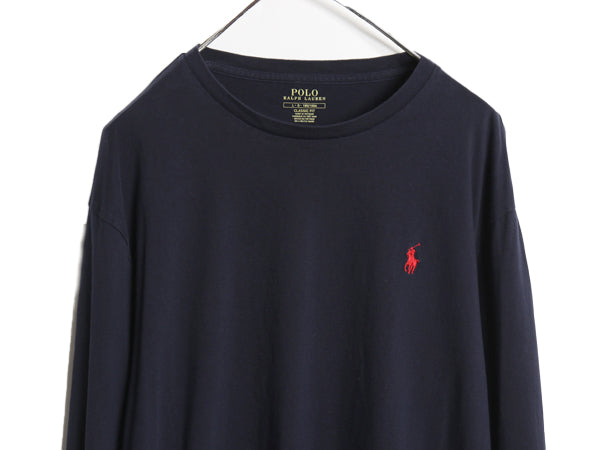 ポロ ラルフローレン 長袖 Tシャツ メンズ L ロンT ロングスリーブ コットン ワンポイント カットソー シングルステッチ インナー シンプル