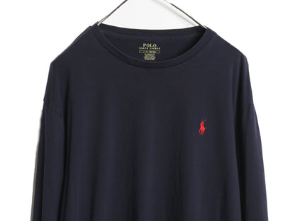 ポロ ラルフローレン 長袖 Tシャツ メンズ L ロンT ロングスリーブ コットン ワンポイント カットソー シングルステッチ インナー シンプル