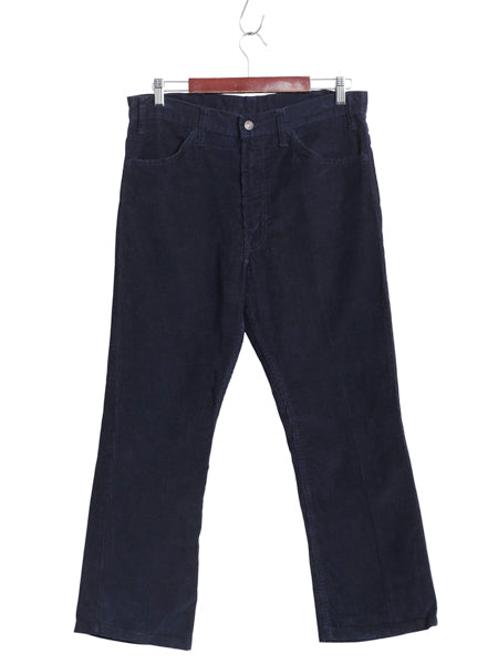  80s USA製 リーバイス 646 コーデュロイ フレア パンツ 実寸 34 27 程/ ヴィンテージ ブーツカット ベルボトム スリム 細畝 42 TALON 濃紺