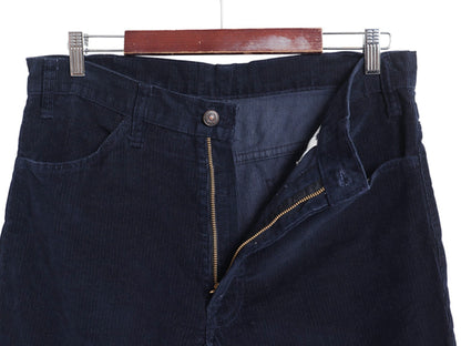  80s USA製 リーバイス 646 コーデュロイ フレア パンツ 実寸 34 27 程/ ヴィンテージ ブーツカット ベルボトム スリム 細畝 42 TALON 濃紺