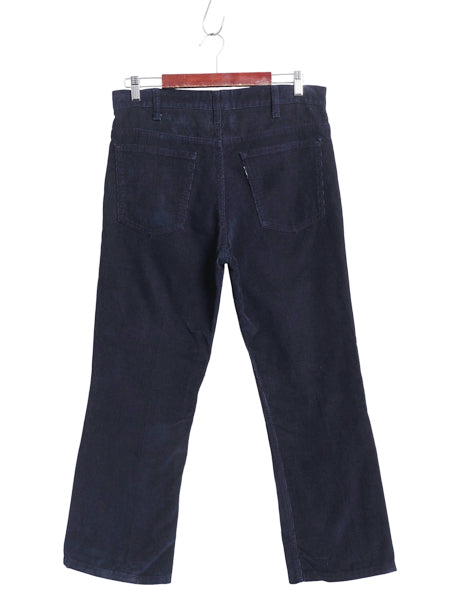  80s USA製 リーバイス 646 コーデュロイ フレア パンツ 実寸 34 27 程/ ヴィンテージ ブーツカット ベルボトム スリム 細畝 42 TALON 濃紺