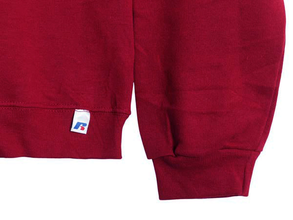 デッドストック 00s ラッセル 無地 スウェット メンズ レディース XS / オールド トレーナー 前V 裏起毛 ワンポイント トップス シンプル