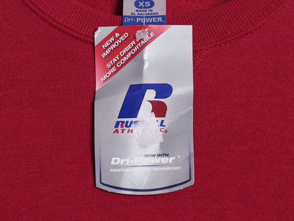 デッドストック 00s ラッセル 無地 スウェット メンズ レディース XS / オールド トレーナー 前V 裏起毛 ワンポイント トップス シンプル