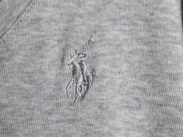 ラルフローレン Vネック 長袖 Tシャツ レディース M / ポロ スポーツ ロンT コットン ストレッチ リブ編み カットソー ワンポイント ポニー