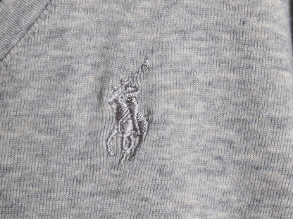 ラルフローレン Vネック 長袖 Tシャツ レディース M / ポロ スポーツ ロンT コットン ストレッチ リブ編み カットソー ワンポイント ポニー