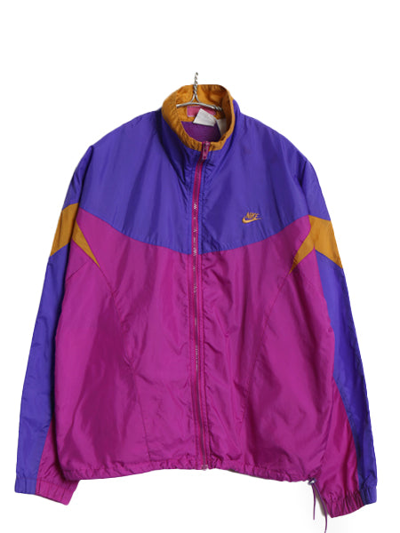 90s ナイキ ナイロン トラック ジャケット メンズ S レディース M 程 銀タグ オールド スウッシュ ウインドブレーカー フルジップ ブルゾン