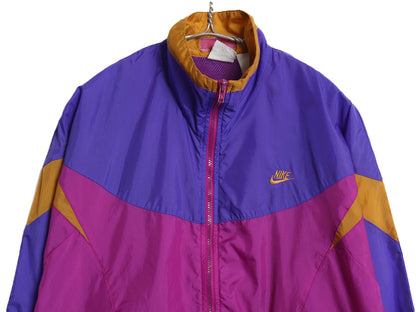 90s ナイキ ナイロン トラック ジャケット メンズ S レディース M 程 銀タグ オールド スウッシュ ウインドブレーカー フルジップ ブルゾン