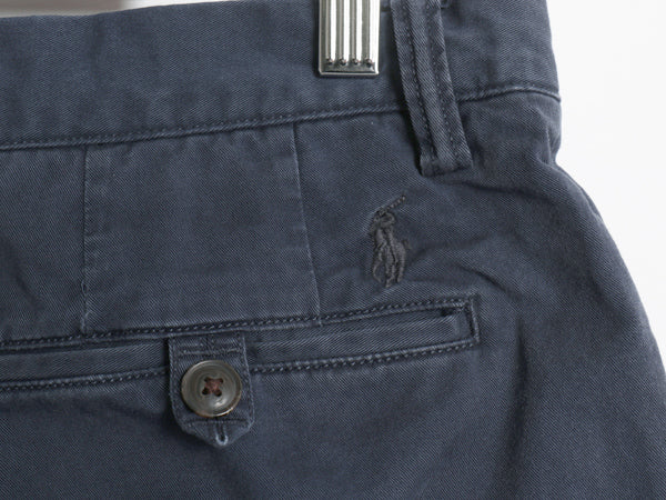 ポロ ラルフローレン コットン チノ ショート パンツ メンズ 32 古着 チノパン ショーツ ノータック 短パン アーミー タイプ ミリタリー 紺