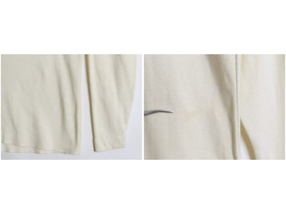 80s USA製 企業 両面 プリント ヘンリーネック 長袖 Tシャツ メンズ L 古着 ヴィンテージ アート イラスト ロンT アンダーシャツ インナー 